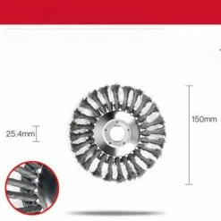 ZHUOXUAN Tête Brosse Désherbage, Brosse De Roue De Fil D'acier Universel Métal De Débroussailleuse 6 Pouces