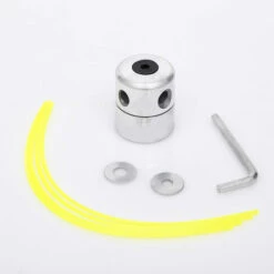 ZHUOXUAN Tête De Débroussailleuse Universelle Aluminium Fils Tête Coupe-bordure Tête Double Fil Bobine Tête Fil Nylon Pour Tondeuse, 1 Têtes De Fil + 4 Fils