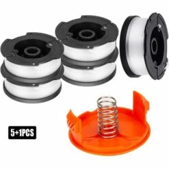 HKLFFJA Liuer 6PCS Bobine De Remplacement à Alimentation Automatique, Compris 5 Paquets Bobines De Remplacement Et 1 Paquet Capuchon Compatible Avec Black Et Decker Af-100(1.65mm*45m)