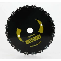 DENUOTOP Tête De Débroussailleuse Tête De Tondeuse à Gazon Pour Tronçonneuse à Disque, Tête De Tondeuse à Gazon En Acier à 20 Dents De 9 Pouces-le Noir