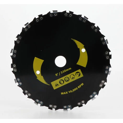DENUOTOP Tête De Débroussailleuse Tête De Tondeuse à Gazon Pour Tronçonneuse à Disque, Tête De Tondeuse à Gazon En Acier à 20 Dents De 9 Pouces-le Noir 4 DENUOTOP Tête De Débroussailleuse Tête De Tondeuse à Gazon Pour Tronçonneuse à Disque, Tête De Tondeuse à Gazon En Acier à 20 Dents De 9 Pouces-le Noir – Image 2