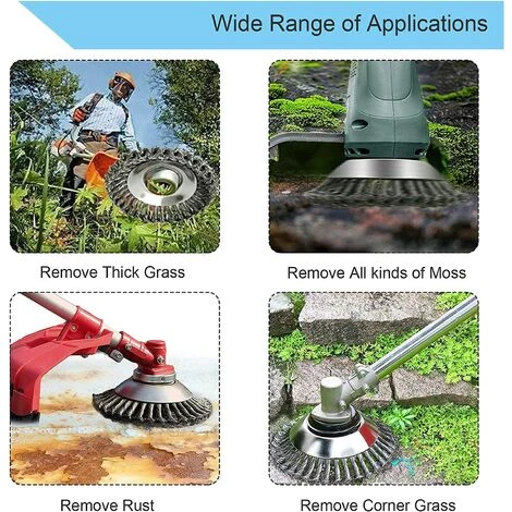 TINOR 8 Pouces/200mm Tête De Débroussailleuse Conique En Fil Acier Massif De Fer Noué Gazon Tête Coupe Brosse Tondeuse Gazon Acier Tête Accessoires De Tondeuse Pour Les Coupe-bordures Tondeuses à Gazon 7 TINOR 8 Pouces/200mm Tête De Débroussailleuse Conique En Fil Acier Massif De Fer Noué Gazon Tête Coupe Brosse Tondeuse Gazon Acier Tête Accessoires De Tondeuse Pour Les Coupe-bordures Tondeuses à Gazon – Image 5