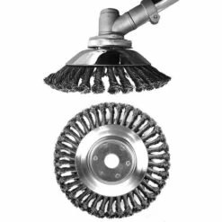 MACARON Tête Brosse Désherbage, Brosse De Roue De Fil D'acier Universel Métal Fixation De Débroussailleuse 25,4MM X 200MM（8 Pouces）LO-Ron -Débroussailleuse Soldes Magasin 57915765 3
