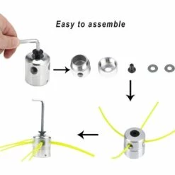 GRID COOL Tête De Débroussailleuse Aluminium Fils Tête Coupe-bordure Universelle Avec Tête Fil Nylon Pour Accessoires De Tondeuse à Gazon -Débroussailleuse Soldes Magasin 58349041 4