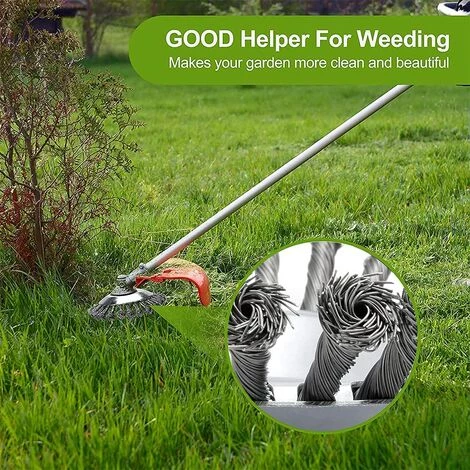 AOUGO Weed Head Brosse à Désherbage En Fil D'acier 6 Pouces Brosse Rotative Disque De Brosse Pour Outils De Pelouse Jardin Agriculture - Remplacement Pour La Tonte 6 AOUGO Weed Head Brosse à Désherbage En Fil D'acier 6 Pouces Brosse Rotative Disque De Brosse Pour Outils De Pelouse Jardin Agriculture - Remplacement Pour La Tonte – Image 4