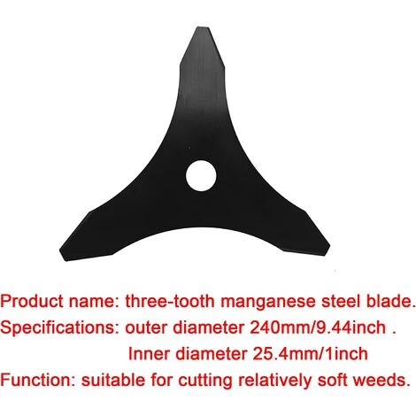 AOUGO Lame De Débroussailleuse De Rechange Compatible Avec Les Lames De Débroussailleuse En Acier à 3 Dents Strimmer 10" 4 AOUGO Lame De Débroussailleuse De Rechange Compatible Avec Les Lames De Débroussailleuse En Acier à 3 Dents Strimmer 10" – Image 2