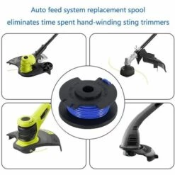 FVBJD 8 Pièces Bobine De Rechange Pour Débroussailleuse,Compatible Avec Ryobi One + AC14RL3A-18V 24V 40V,Coupe-fil Sans Fil Line 11ft,6 Bobines + 2 Capuchons De Coupe -Débroussailleuse Soldes Magasin 58677345 3