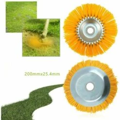 AOUGO Tête De Coupe-Herbe Universelle De 8 Pouces, Tête De Coupe En Fil De Nylon Durci 200x25mm, Lames De Coupe De Mauvaises Herbes, Pour Tondeuse à Gazon Brosse De Jardin -Débroussailleuse Soldes Magasin 58693486 4