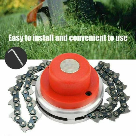 DONTODENT Chaine Tondeuse A Gazon Jardin A Tete Debroussailleuse (rouge) 4 DONTODENT Chaine Tondeuse A Gazon Jardin A Tete Debroussailleuse (rouge) – Image 2