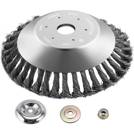 HIASDFLS Brosse À Mauvaises Herbes Pour Débroussailleuse 200 X 25,4 Mm, Brosse De Tondeuse À Gazon,Tete De Coupe Mauvaises Herbes 3 HIASDFLS Brosse À Mauvaises Herbes Pour Débroussailleuse 200 X 25,4 Mm, Brosse De Tondeuse À Gazon,Tete De Coupe Mauvaises Herbes