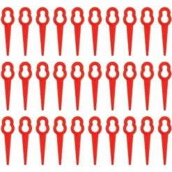 QERSTA 100 Pièces Lames De Coupe En Plastique, 76mm Lames De Tondeuse à Gazon Coupe-Herbe Pour Trim Lawn Garden Plant (Rouge)