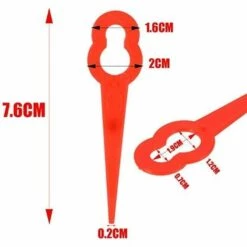 QERSTA 100 Pièces Lames De Coupe En Plastique, 76mm Lames De Tondeuse à Gazon Coupe-Herbe Pour Trim Lawn Garden Plant (Rouge) -Débroussailleuse Soldes Magasin 59161899 4