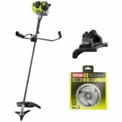 Pack RYOBI Débroussailleuse Thermique 1250W RBC42FSBO - Lame Scie 26 Dents - Carter De Protection