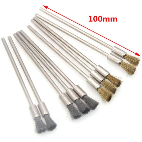 CATHERINE 10 Pcs En Acier Inoxydable Fil En Acier Nettoyage Fine Brosse Fil Brosse Stylo Enlèvement De La Peinture Compétences Rouillé Polissage Outil Rotatif Accessoires 3mm 4 CATHERINE 10 Pcs En Acier Inoxydable Fil En Acier Nettoyage Fine Brosse Fil Brosse Stylo Enlèvement De La Peinture Compétences Rouillé Polissage Outil Rotatif Accessoires 3mm – Image 2