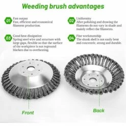 LONGZIMING Brosse De Débroussailleuse,  Tête Brosse Désherbage, Brosse à Mauvaises Herbes Pour Débroussailleuse, Brosse De Désherbage Fil D'acier, Environ 6 Pouces, Accessoires De Tondeuse à Gazon -Débroussailleuse Soldes Magasin 59484167 3