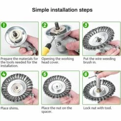 LONGZIMING Brosse De Débroussailleuse,  Tête Brosse Désherbage, Brosse à Mauvaises Herbes Pour Débroussailleuse, Brosse De Désherbage Fil D'acier, Environ 6 Pouces, Accessoires De Tondeuse à Gazon -Débroussailleuse Soldes Magasin 59484167 5