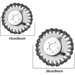 FLYME Tête De Désherbage Fil D'acier, Brosse Anti-Mauvaises Herbes，6 Pouce Brosse Rotative Disque De Pinceau à Roue Pour Outils De Pelouse Jardin Agriculture - Rechange Pour Tonte -Débroussailleuse Soldes Magasin 59713229 2