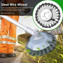 FLYME Tête De Désherbage Fil D'acier, Brosse Anti-Mauvaises Herbes，6 Pouce Brosse Rotative Disque De Pinceau à Roue Pour Outils De Pelouse Jardin Agriculture - Rechange Pour Tonte -Débroussailleuse Soldes Magasin 59713229 4