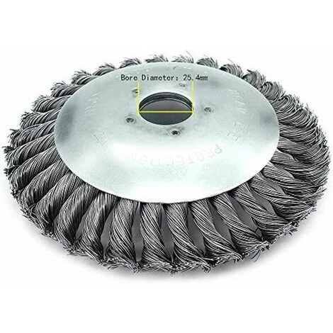 IRISFR Tête De Débroussailleuse, Brosse De Roue En Fil D'acier Nouée De Rechange Pour Coupe-herbe, Plateau De Désherbage Pour Zone Envahie, Herbe Dans Les Coins, Mousse, Jardin, Pelouse - Diamètre D'alésage 25,4 Mm (20 Cm),Lilaris 6 IRISFR Tête De Débroussailleuse, Brosse De Roue En Fil D'acier Nouée De Rechange Pour Coupe-herbe, Plateau De Désherbage Pour Zone Envahie, Herbe Dans Les Coins, Mousse, Jardin, Pelouse - Diamètre D'alésage 25,4 Mm (20 Cm),Lilaris – Image 4