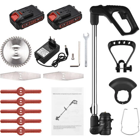 HAPPYSHOPPING Tondeuse à Gazon électrique Pliable Et Rétractable Tondeuse à Gazon Manuelle Au Lithium-ion Batterie Lithium 24V 7500mAh Noir Euro Standard Deux Batteries Et Une Charge 6 HAPPYSHOPPING Tondeuse à Gazon électrique Pliable Et Rétractable Tondeuse à Gazon Manuelle Au Lithium-ion Batterie Lithium 24V 7500mAh Noir Euro Standard Deux Batteries Et Une Charge – Image 4