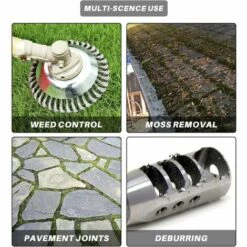 TRIOMPHE Tête De Désherbage Fil D'Acier,Débroussailleuse,Brosse Anti-Mauvaises Herbes,Tête De Coupe-Herbe,Brosse Rotative Disque De Pinceau à Roue,Tondeuse à Gazon Tête De Rechange Pour Coupe (8in/200mm)T-Audace -Débroussailleuse Soldes Magasin 59982628 4