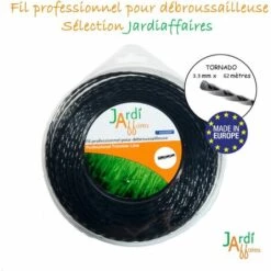 JARDIAFFAIRES Fil Pour Débroussailleuse Professionnel Torsade 3.3mm X 62 Mètres -Débroussailleuse Soldes Magasin 59988420 3