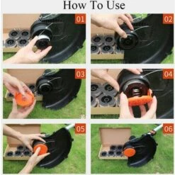 DENUOTOP Fil (4 Couvre-bobines + 4 Ressorts) Capuchon De Bobine De Rechange Pour Compatibles Avec Black Decker GH900 LST201 GH600 NST2018 CST2000, Couvre-bouchon Weed Eater Wacker Cap -Débroussailleuse Soldes Magasin 60007131 5