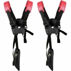 DENUOTOP Débroussailleuses Lot De 2 Sangles D'épaule Réglables Pour Tondeuse à Gazon Avec Ceinture En Nylon Durable Pour Jardinage Ou Débroussailleuse Pour La Série KM, STIHL FS (rouge Foncé)