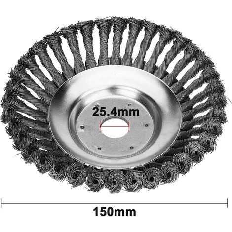 DENUOTOP Outillage De Jardin Brosse De Débroussailleuse à Gazon, 150x25.4mm Brosse à Désherber Ronde Pour éliminer Les Mauvaises Herbes, Tête Brosse Rotative Avec Roue En Fil D'acier Massif Pour Jardin Agriculture(150 Mm) 4 DENUOTOP Outillage De Jardin Brosse De Débroussailleuse à Gazon, 150x25.4mm Brosse à Désherber Ronde Pour éliminer Les Mauvaises Herbes, Tête Brosse Rotative Avec Roue En Fil D'acier Massif Pour Jardin Agriculture(150 Mm) – Image 2