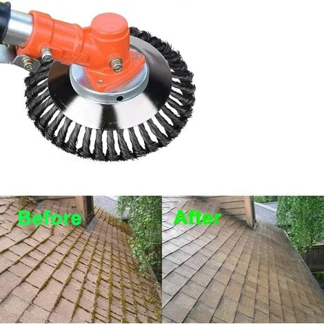 DENUOTOP Outillage De Jardin Brosse De Débroussailleuse à Gazon, 150x25.4mm Brosse à Désherber Ronde Pour éliminer Les Mauvaises Herbes, Tête Brosse Rotative Avec Roue En Fil D'acier Massif Pour Jardin Agriculture(150 Mm) 5 DENUOTOP Outillage De Jardin Brosse De Débroussailleuse à Gazon, 150x25.4mm Brosse à Désherber Ronde Pour éliminer Les Mauvaises Herbes, Tête Brosse Rotative Avec Roue En Fil D'acier Massif Pour Jardin Agriculture(150 Mm) – Image 3