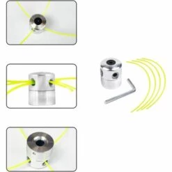 GUAZHUNIFR 8 Pièces Tete Debroussailleuse Universelle Aluminium Fils Tête Nylon Cut Fil Tête De Coupe En Aluminium Coupe Bordure Tête De Coupe Herbe Kit Pour Débroussailleuse Tondeuse à Gazon,GU.B/bon -Débroussailleuse Soldes Magasin 60112398 4