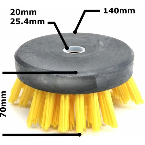 CYCLINGCOLORS Tête Brosse Débroussailleuse Universelle Nylon 140mm Diamètre Axe 20 Ou 25,4mm Bordure Sol Caniveau Pavé Trottoir Tour De Piscine 4 CYCLINGCOLORS Tête Brosse Débroussailleuse Universelle Nylon 140mm Diamètre Axe 20 Ou 25,4mm Bordure Sol Caniveau Pavé Trottoir Tour De Piscine â Image 2