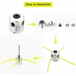 JOORRT Tête De Débroussailleuse Universelle Aluminium Fils Tête Coupe-bordure Tête Double Fil Bobine Tête Fil Nylon Pour Tondeuse -Débroussailleuse Soldes Magasin 60186228 5