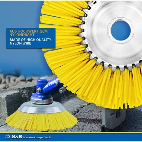 DECKON Tête Brosse Débroussailleuse Universelle. Brosse Désherbage Gazon Mauvaises Herbes En Nylon 200 X 25,4 Mm Jaune 5 DECKON Tête Brosse Débroussailleuse Universelle. Brosse Désherbage Gazon Mauvaises Herbes En Nylon 200 X 25,4 Mm Jaune – Image 3