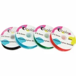 N.C Lot De 4 Bobines De 20 M De Fil Nylon élastique Couleur