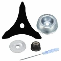 MACARON Lame De Débroussailleuse Avec Kit D'entretien D'accessoire D'adaptateur De Lame De Tondeuse à Gazon De Machine De Jardinage Pour Mauvaises Herbes Fraîches Et Tondeuse LO-Ron