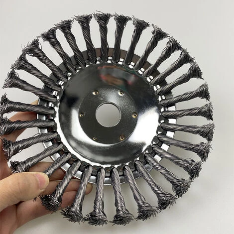JOORRT Tête De Désherbage Fil D'acier, 6 Pouce Brosse Rotative Disque De Pinceau à Roue - Trou Intérieur 25mm 4 JOORRT Tête De Désherbage Fil D'acier, 6 Pouce Brosse Rotative Disque De Pinceau à Roue - Trou Intérieur 25mm – Image 2
