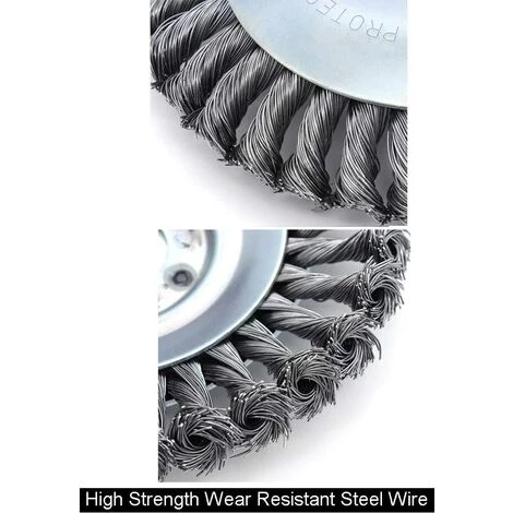 JOORRT Tête De Désherbage Fil D'acier, 6 Pouce Brosse Rotative Disque De Pinceau à Roue - Trou Intérieur 25mm 5 JOORRT Tête De Désherbage Fil D'acier, 6 Pouce Brosse Rotative Disque De Pinceau à Roue - Trou Intérieur 25mm – Image 3