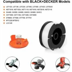 Cisea Lot De 6 Bobines Pour Black Decker Coupe-Bordures,Fil En Nylon, Fil De ⌀1,65 Mm+1 Capuchon +1 Ressort 8 Cisea Lot De 6 Bobines Pour Black Decker Coupe-Bordures,Fil En Nylon, Fil De ⌀1,65 Mm+1 Capuchon +1 Ressort -Débroussailleuse Soldes Magasin 60892962 2