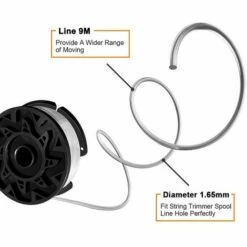 Cisea Lot De 6 Bobines Pour Black Decker Coupe-Bordures,Fil En Nylon, Fil De ⌀1,65 Mm+1 Capuchon +1 Ressort 9 Cisea Lot De 6 Bobines Pour Black Decker Coupe-Bordures,Fil En Nylon, Fil De ⌀1,65 Mm+1 Capuchon +1 Ressort -Débroussailleuse Soldes Magasin 60892962 3