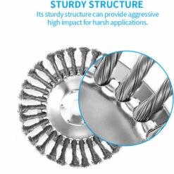 TANCYCO Kit De Tête De Coupe De Débroussailleuse En Fil D'acier Têtes De Coupe De Brosse D'herbe De Jardin De Rechange De 8 Pouces Pour L'ébavurage D'élimination De La Rouille De L'herbe -Débroussailleuse Soldes Magasin 60906299 4