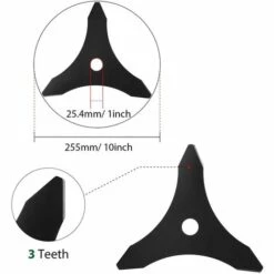 QERSTA Lame De Coupe De Tondeuse à Gazon 10 Pouces à 3 Dents, Brosse De Coupe, Disque De Coupe, Accessoires D'outils De Jardin Domestique -Débroussailleuse Soldes Magasin 61062257 5