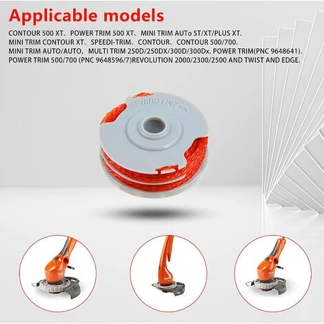 HIASDFLS Bobine De Fil De Rechange Pour Débroussailleuse Contour Mini Trim Multi Trim Power Trim Et Revolution 1,5 Mm 6 HIASDFLS Bobine De Fil De Rechange Pour Débroussailleuse Contour Mini Trim Multi Trim Power Trim Et Revolution 1,5 Mm – Image 4