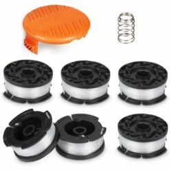 HIASDFLS Bobine De Rechange Pour Débroussailleuse Électrique Black And Decker Af-100 - 9,1 M - 6 Bobines + 1 Capuchon De Protection + 1 Ressort