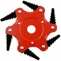 PREMIER Tête De Débroussailleuse En Métal à 6 Dents - Tête De Tondeuse à Gazon De Jardin 2 Commandes - Lame Rouge, Noire