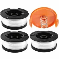 JOORRT 3 Pièces Bobine De Rechange De Tondeuse à Gazon En Nylon Bobine De Fil Debroussailleuse Avec 1 Paquet Capuchon 1 Ressort Bobines De Remplacement De Trimmer