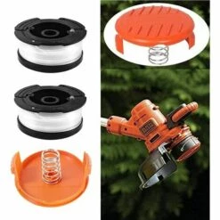 JOORRT 3 Pièces Bobine De Rechange De Tondeuse à Gazon En Nylon Bobine De Fil Debroussailleuse Avec 1 Paquet Capuchon 1 Ressort Bobines De Remplacement De Trimmer -Débroussailleuse Soldes Magasin 63519859 4