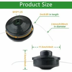 FLYME Lot De 2 Tête De Débroussailleuse Universelle Nylon Bobine De Rechange Et Tête De Coupe M10 X 1,25 Pour Débroussailleuse Thermique à Essence -Débroussailleuse Soldes Magasin 63701885 2