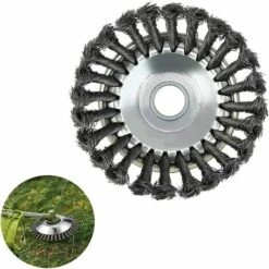 SINCèREETALI Brosse De Débroussailleuse à Gazon, Tête De Coupe Filaire De 15,2 Cm Avec Roue En Fil D'acier Solide, Brosse Ronde En Métal Pour Mauvaises Herbes