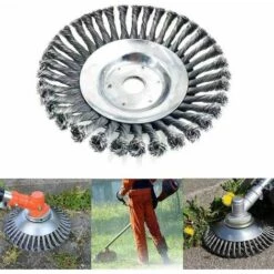 SINCèREETALI Brosse De Débroussailleuse à Gazon, Tête De Coupe Filaire De 15,2 Cm Avec Roue En Fil D'acier Solide, Brosse Ronde En Métal Pour Mauvaises Herbes -Débroussailleuse Soldes Magasin 63819044 5